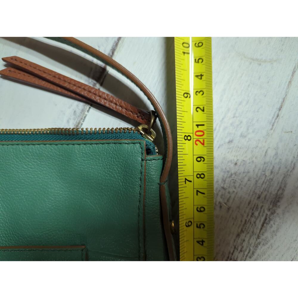 Fossil Heritage Green Pebbled Leather Crossbody Bag Travel Lightweight - Picture 11 of 11